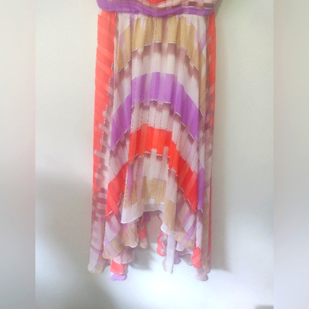 Beautiful GUESS Flowy Orange White Purple Dress M L - Picture 9 of 9